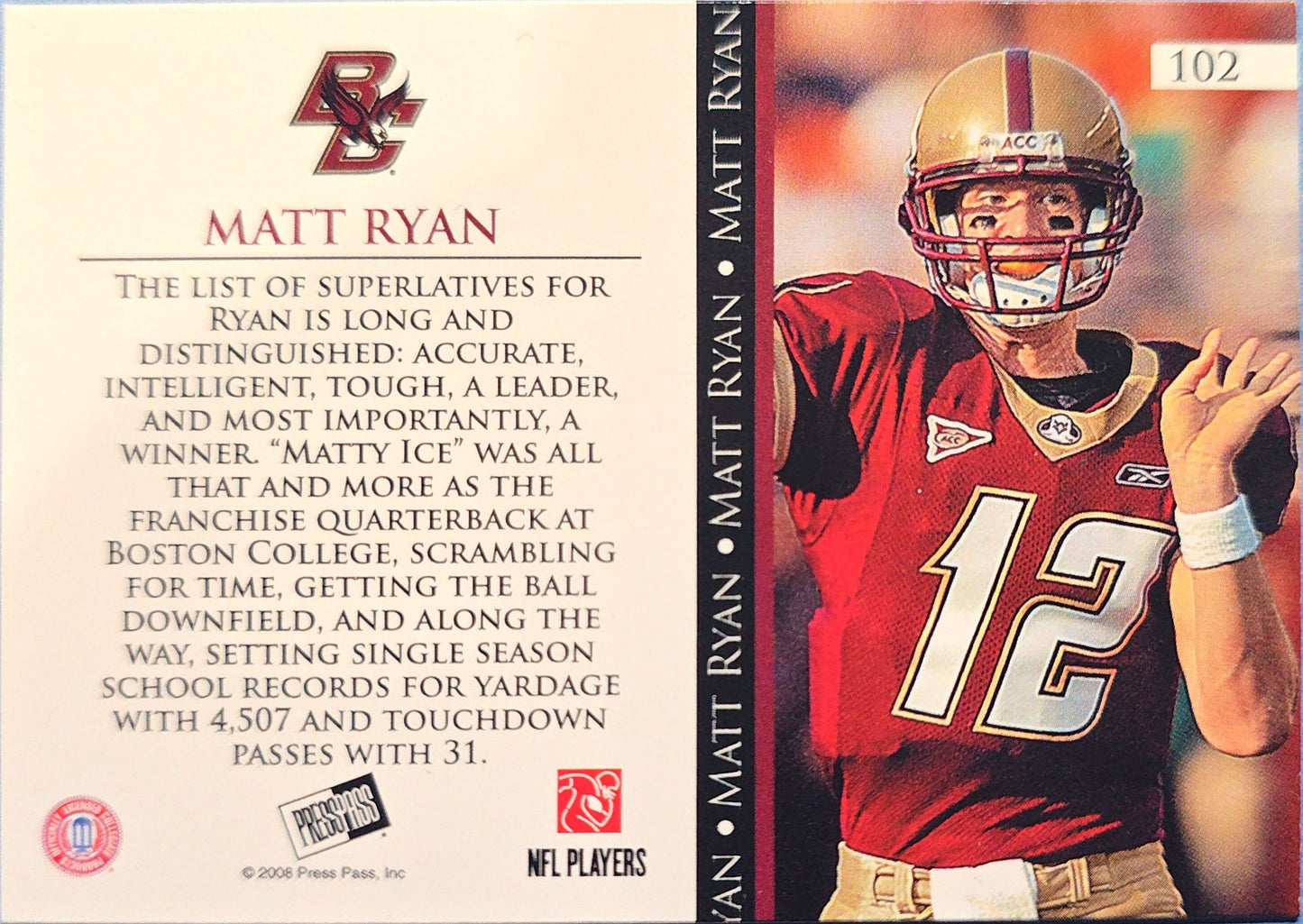Matt Ryan 2008 Press Pass Power Pick #102