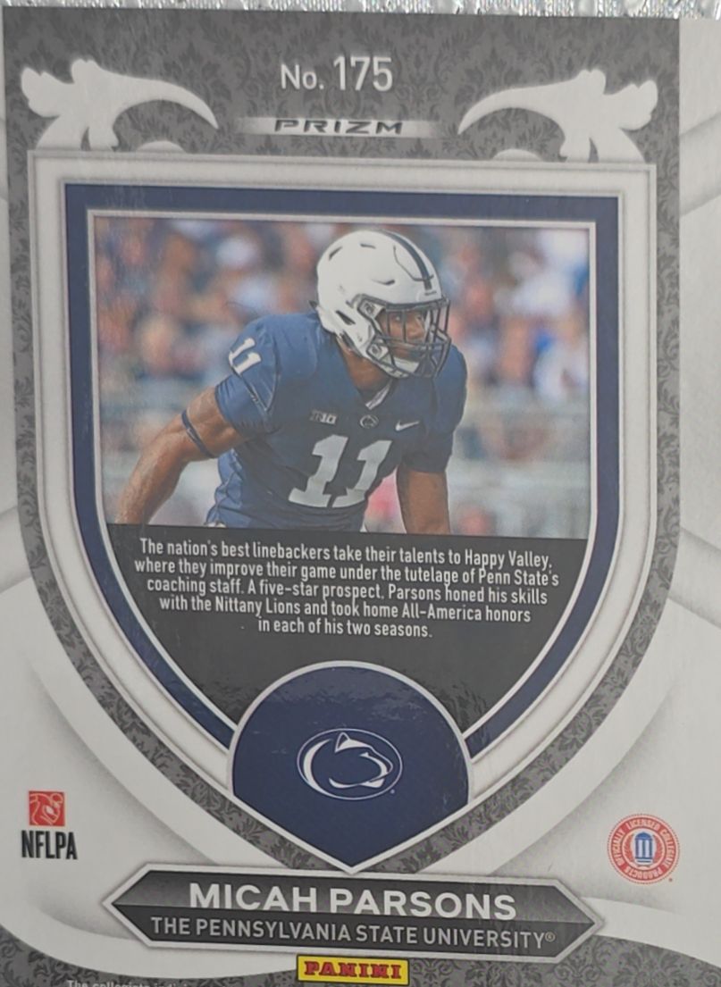 Micah Parsons 2021 Panini Prizm Draft Picks Gold Ice #175