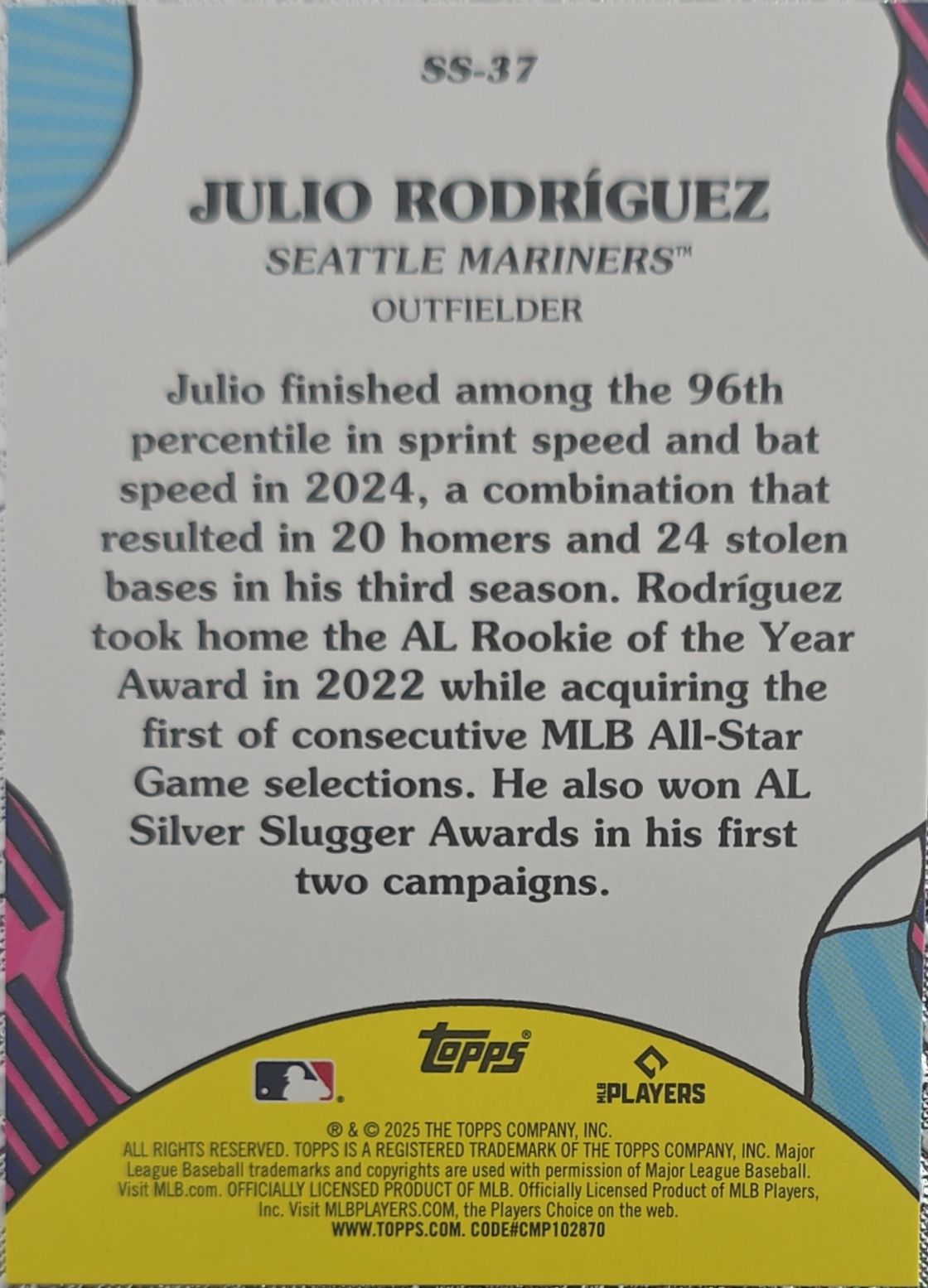 Julio Rodriguez 2025 Topps Summertime Sluggers #SS-37