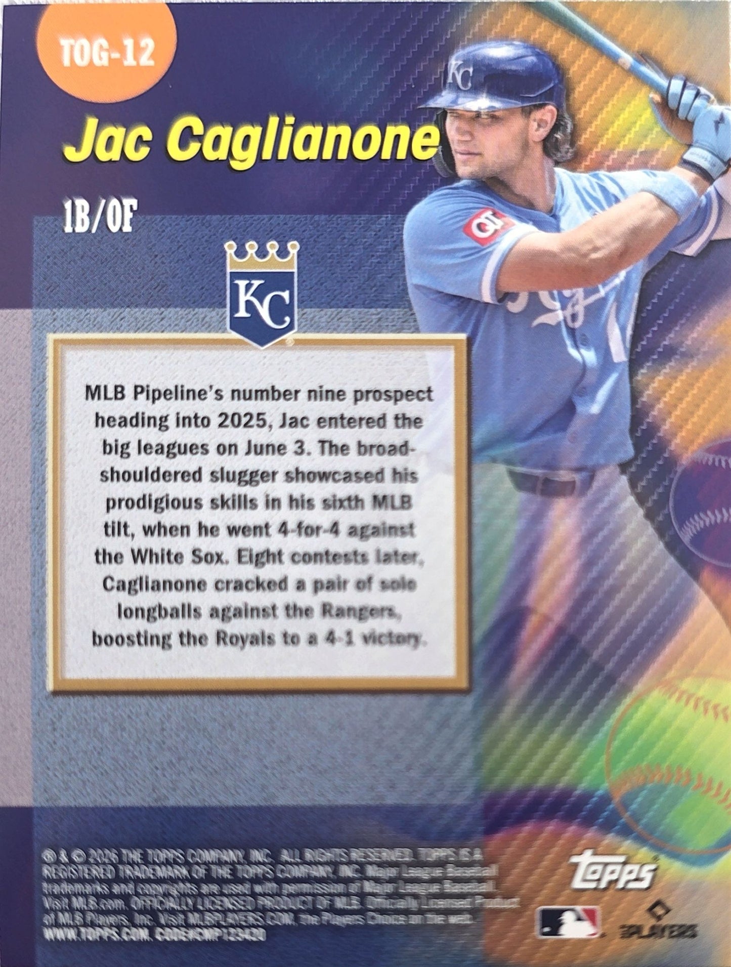 Jac Caglianone 2026 Topps Titans of the Game Rookie #TOG-12 (RC)