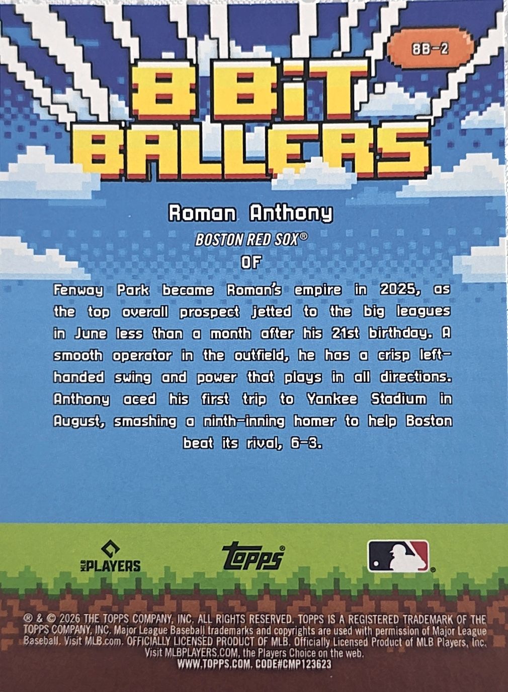Roman Anthony 2026 Topps 8-Bit Ballers Rookie #BB-2 (RC)