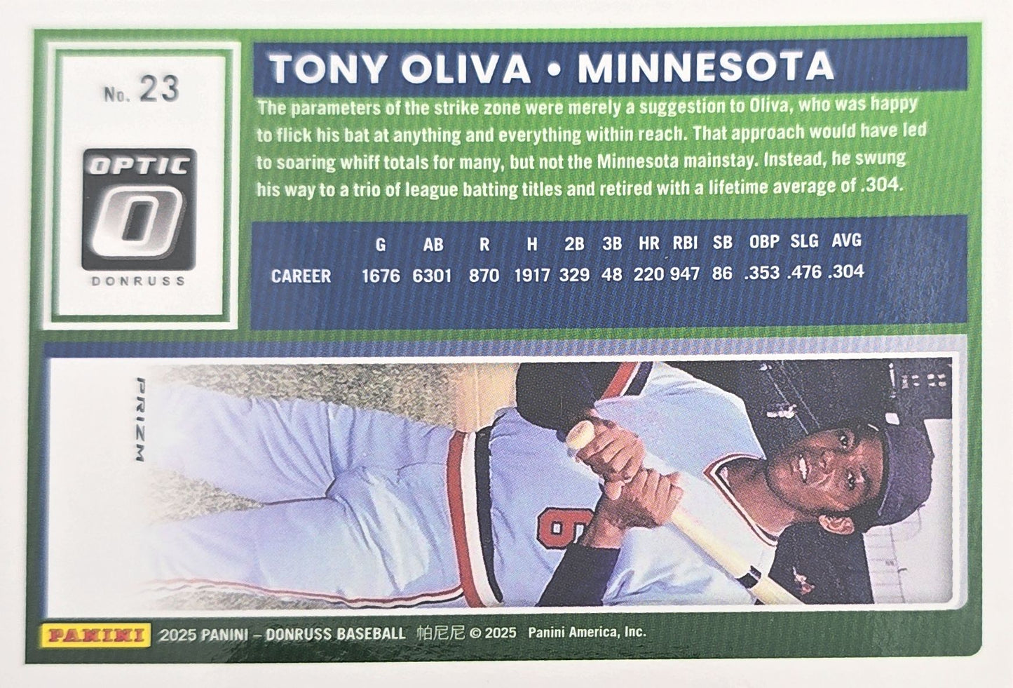 Tony Olivia 2025 Panini Donruss Optic #223