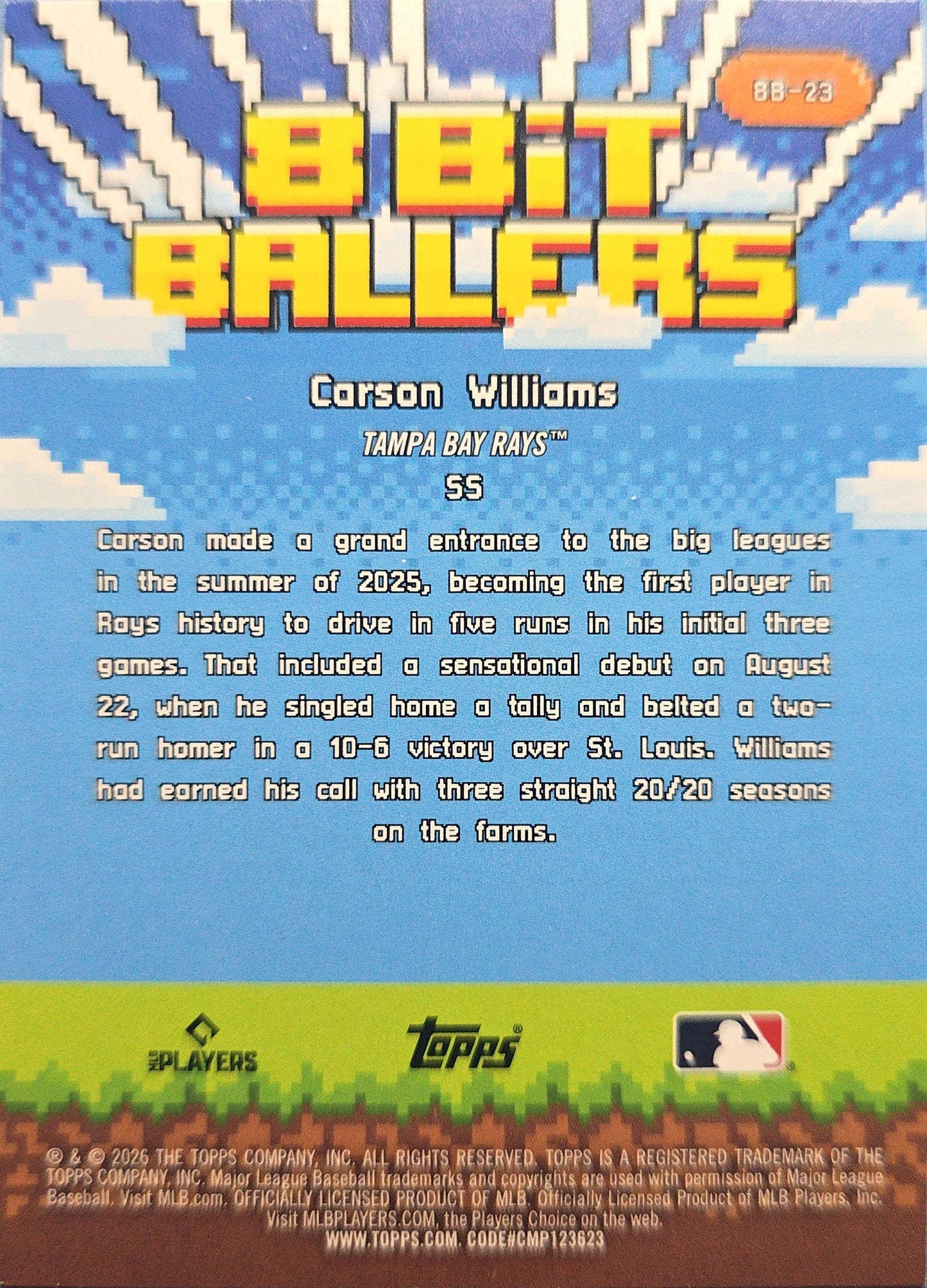 Carson Williams 2026 Topps 8-Bit Baller Rookie #8B-23 (RC)
