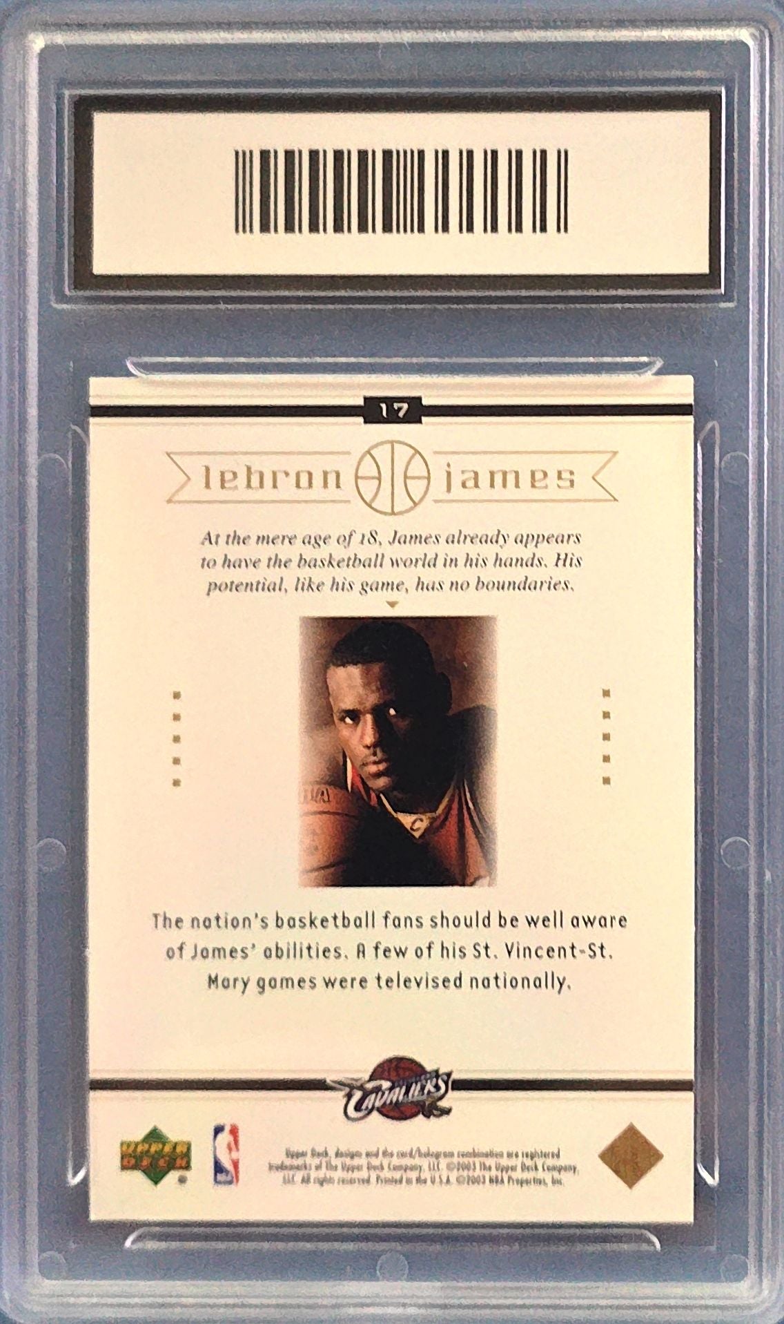 LeBron James 2003 Upper Deck Rookie #17 (RC) GMA 9