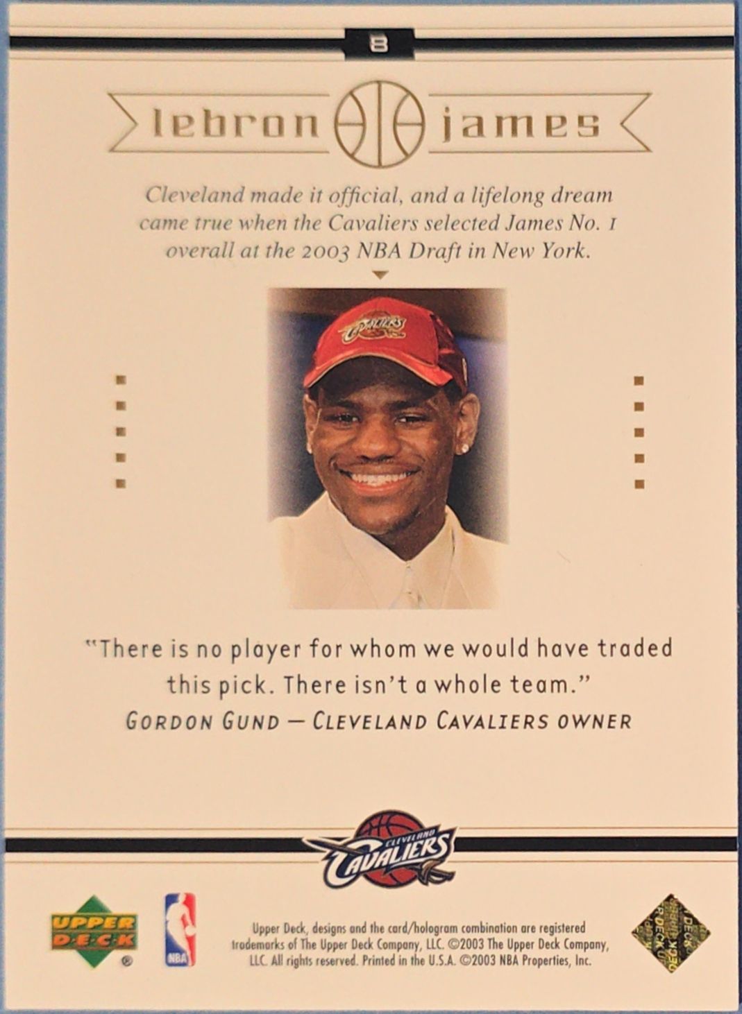LeBron James 2003 Upper Deck #8