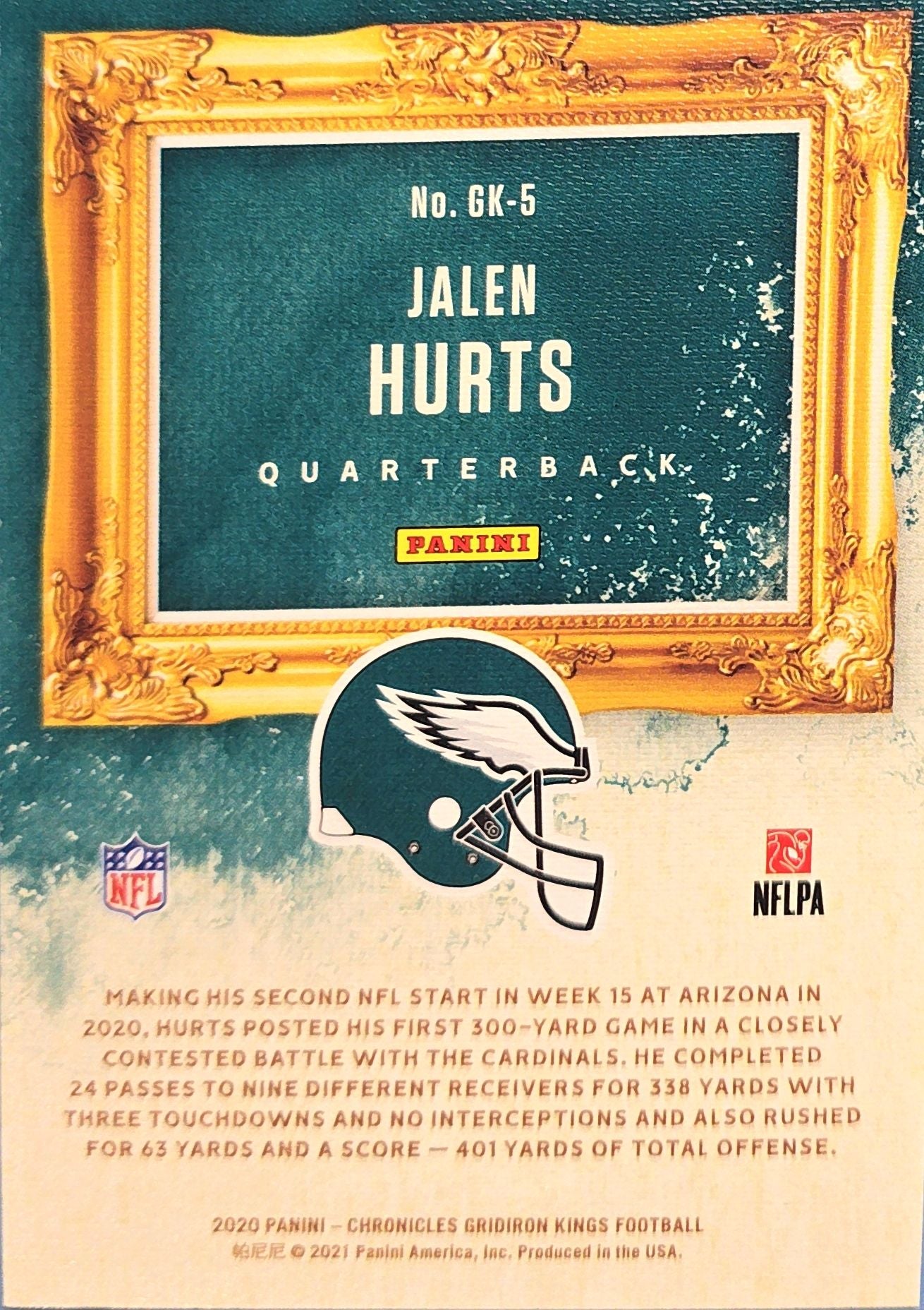 Jalen Hurts 2020 Panini Impeccable Rookie #GK-5 (RC)