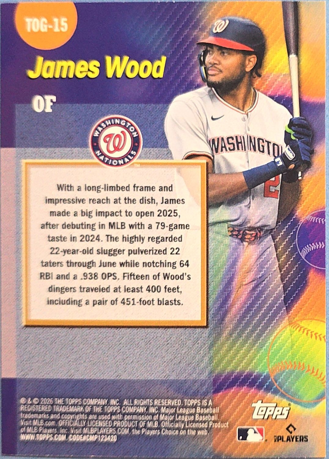 James Wood 2026 Topps Titans of the Game #TOG-15