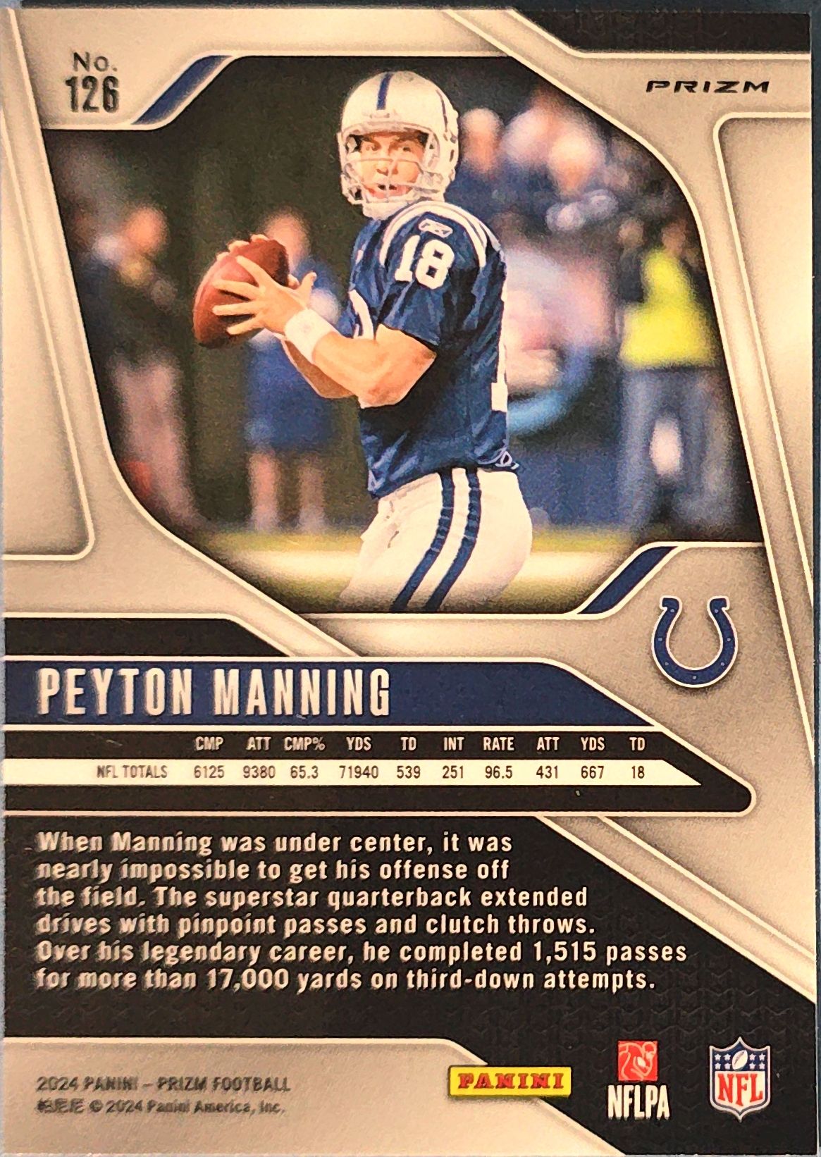 Peyton Manning 2024 Panini Pink Prizm #126