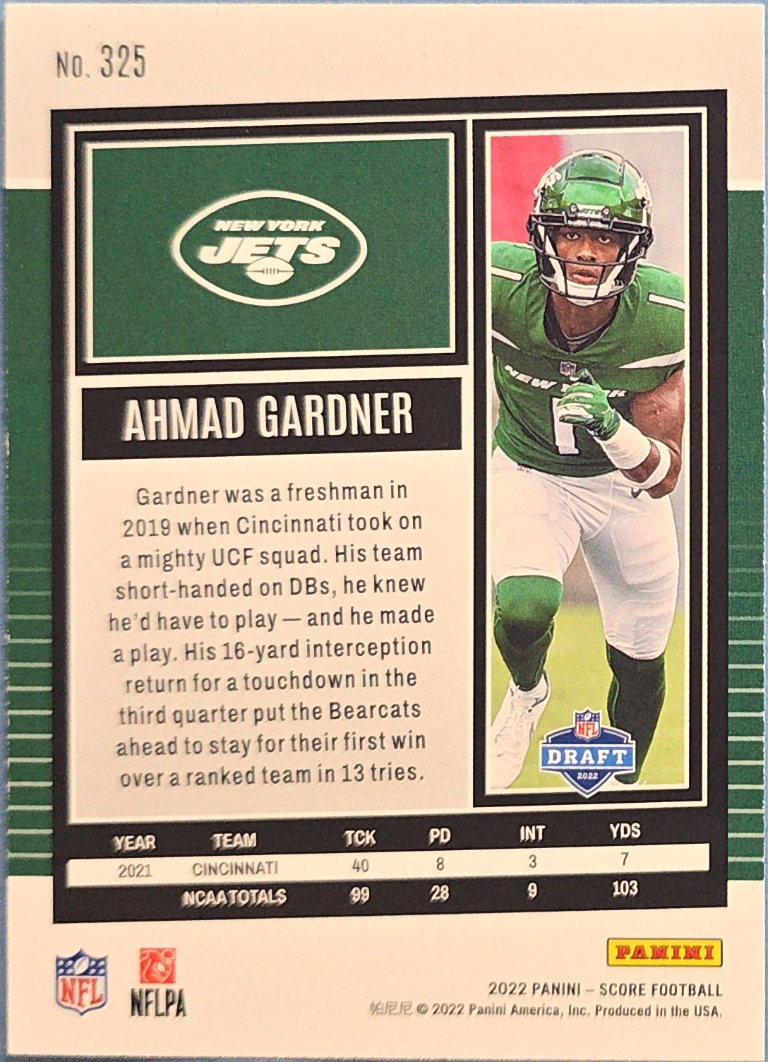 Ahmad Gardner 2022 Score Rookie #325(RC)