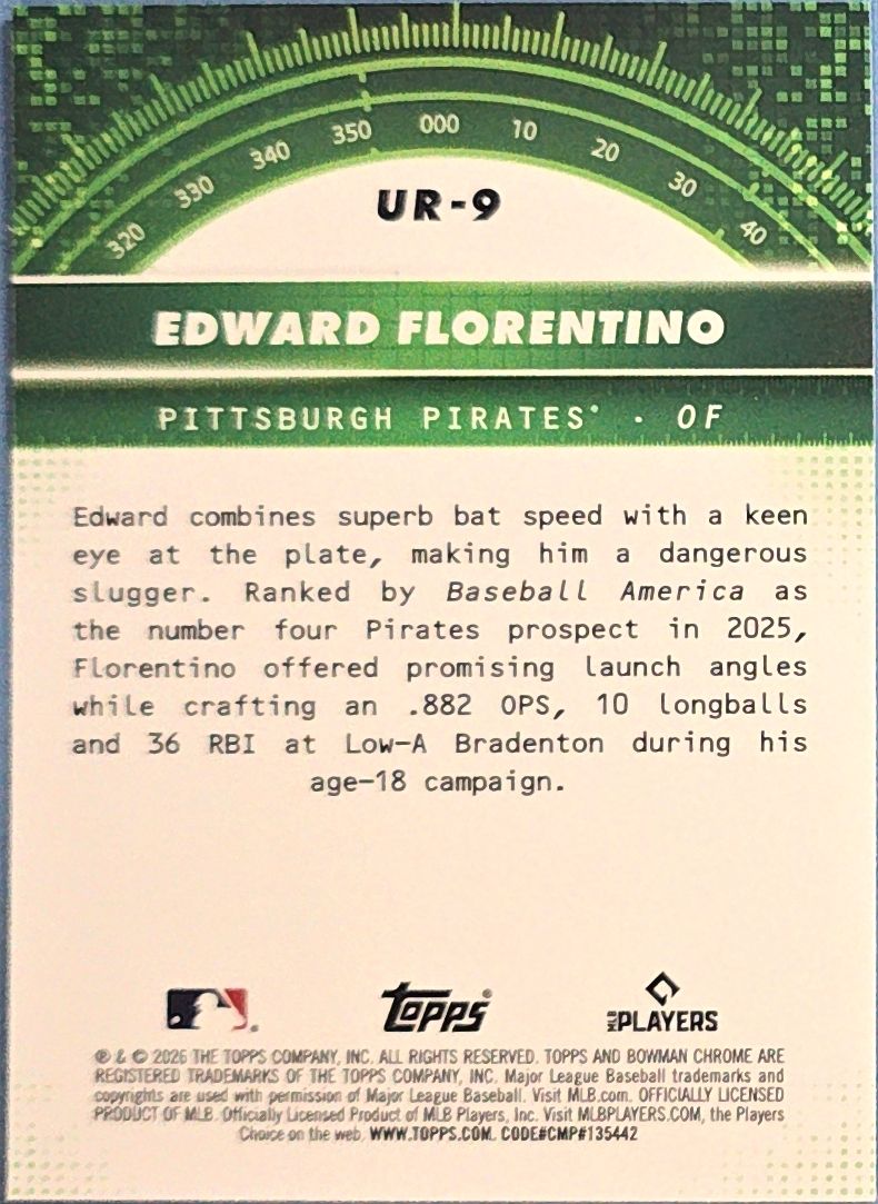 Edward Florentino 2026 Bowman Chrome Under the Radar #UR-9