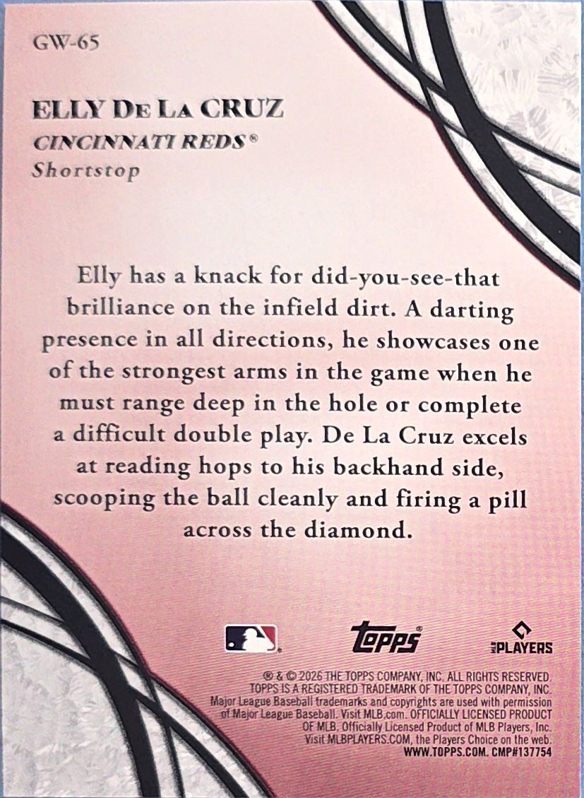 Elly De La Cruz 2026 Topps Glove Work #GW-65