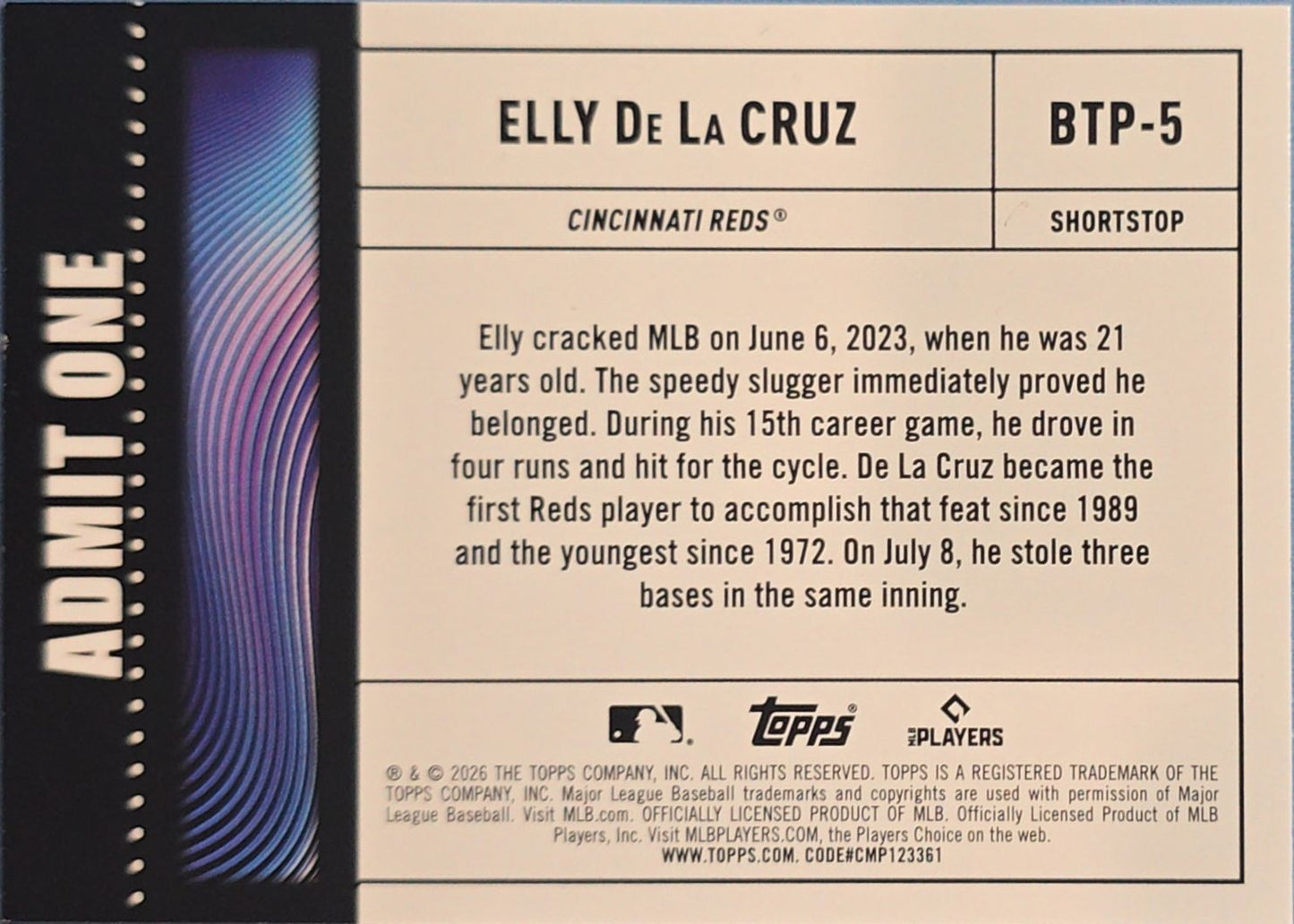 Elly De La Cruz 2026 Topps Big Ticket Players #BTP-5