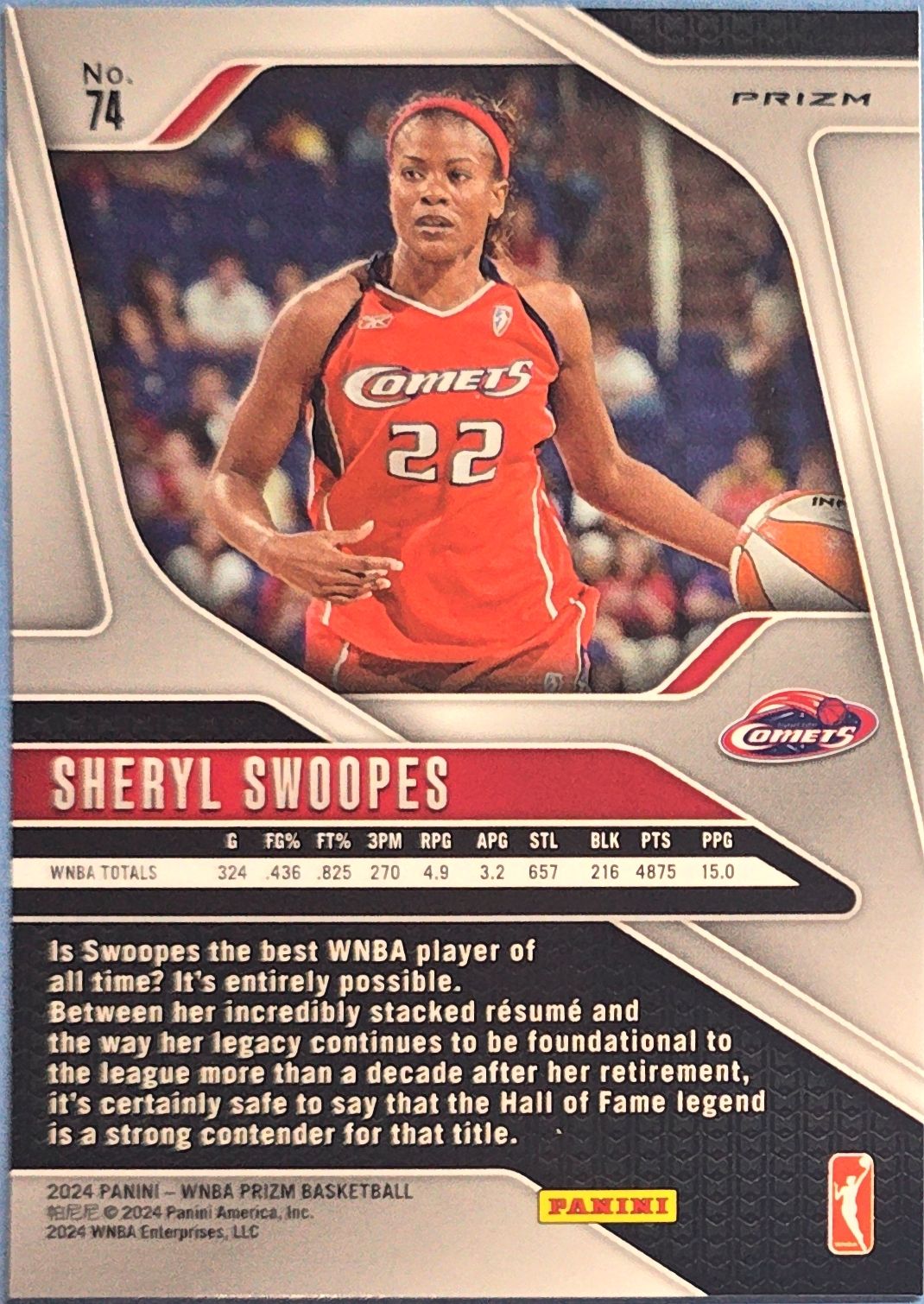 Sheryl Swoopes 2024 Panini Prizm WNBA Ice Prizm #74