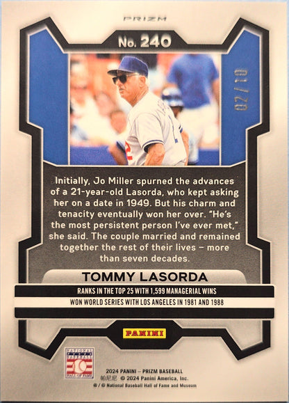 Tommy Lasorda 2024 Gold Prizm /10 #240