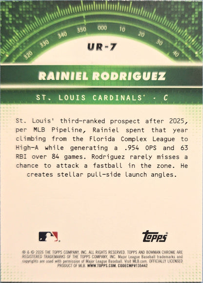 Rainiel Rodriguez 2026 Bowman Under the Radar UR-7