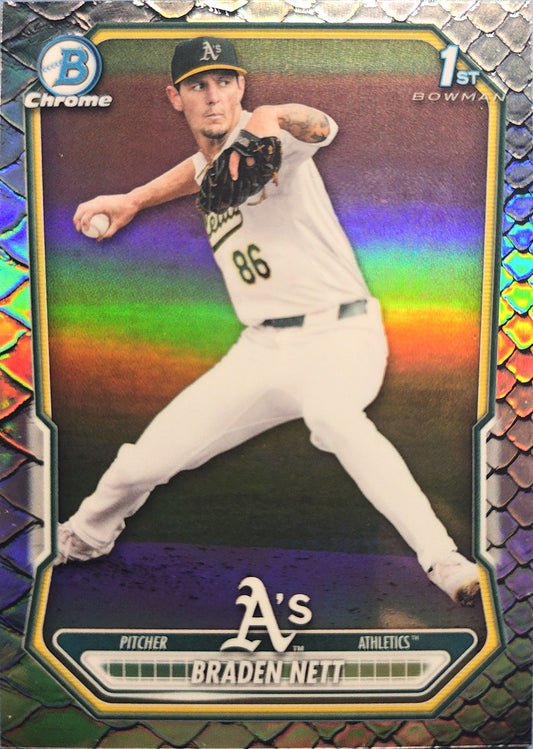 Braden Nett Bowman Chrome Prospect Reptilian Refractor BCP-137