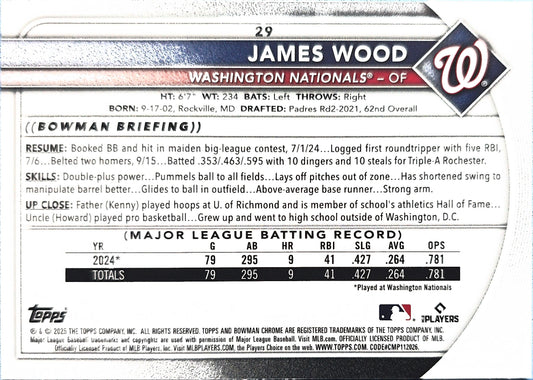 James Wood 2025 Bowman Chrome #29
