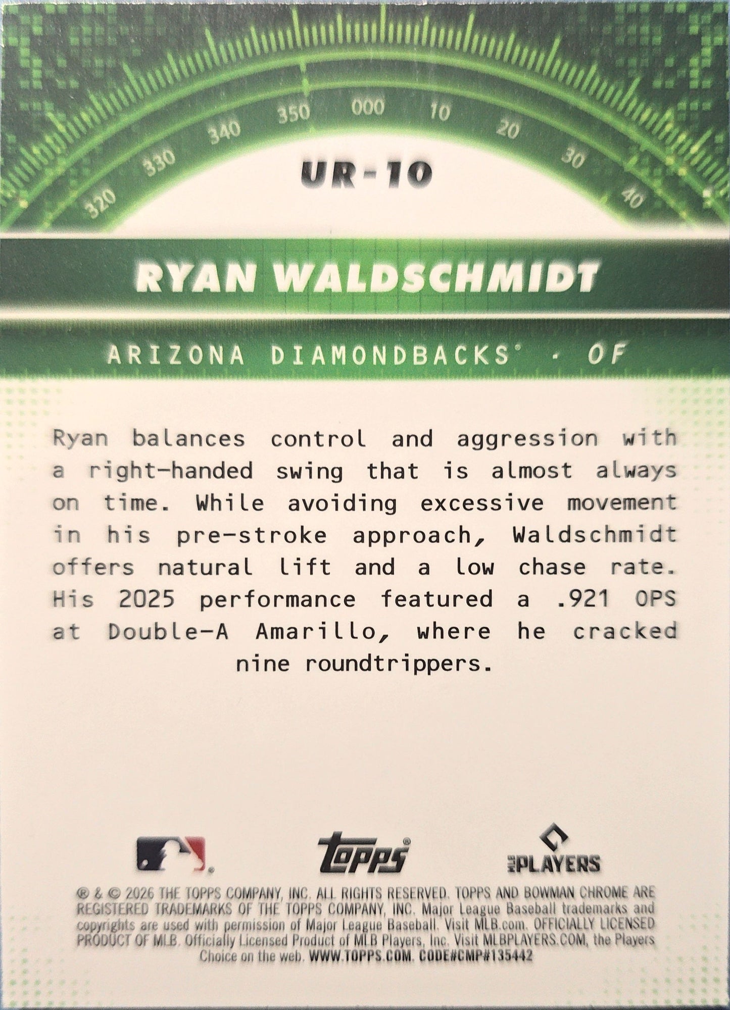 Ryan Waldschmidt 2026 Bowman Under the Radar Refractor #UR-10