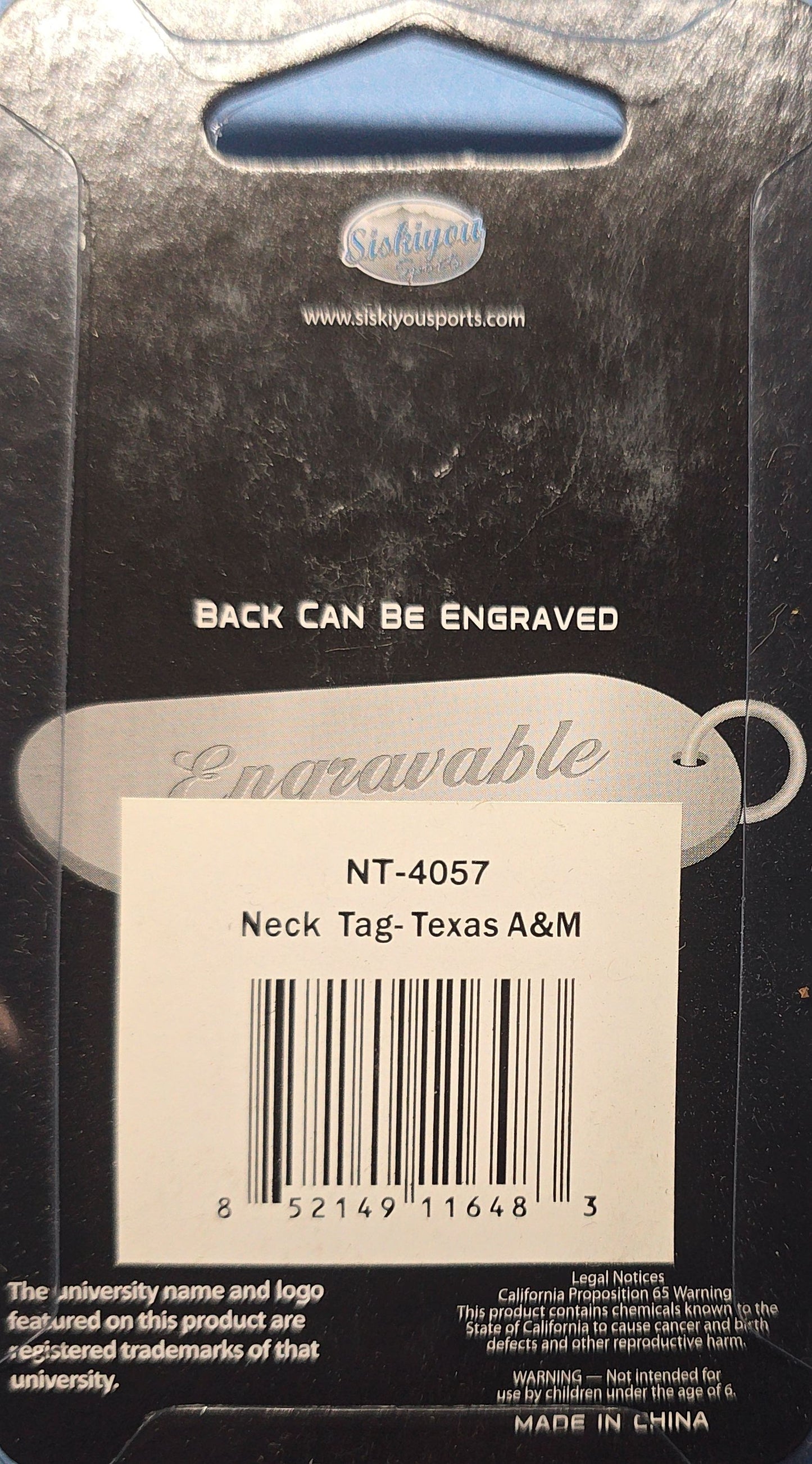 Texas A&M Aggies Dog Tag Neck Tag