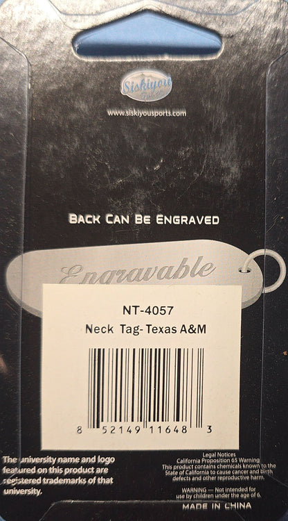 Texas A&M Aggies Dog Tag Neck Tag