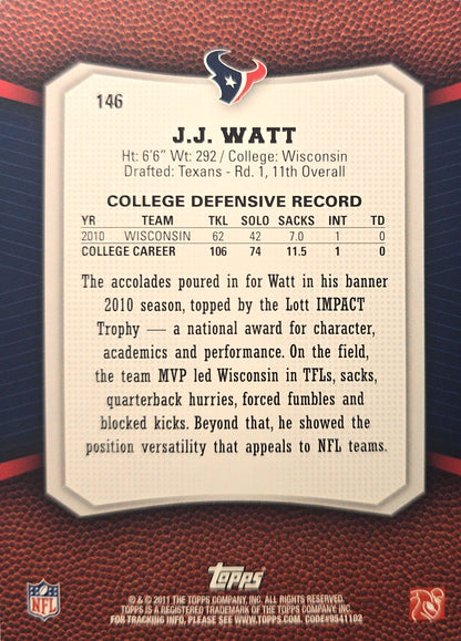 J.J Watt 2011 Topps Rising Rookie #146