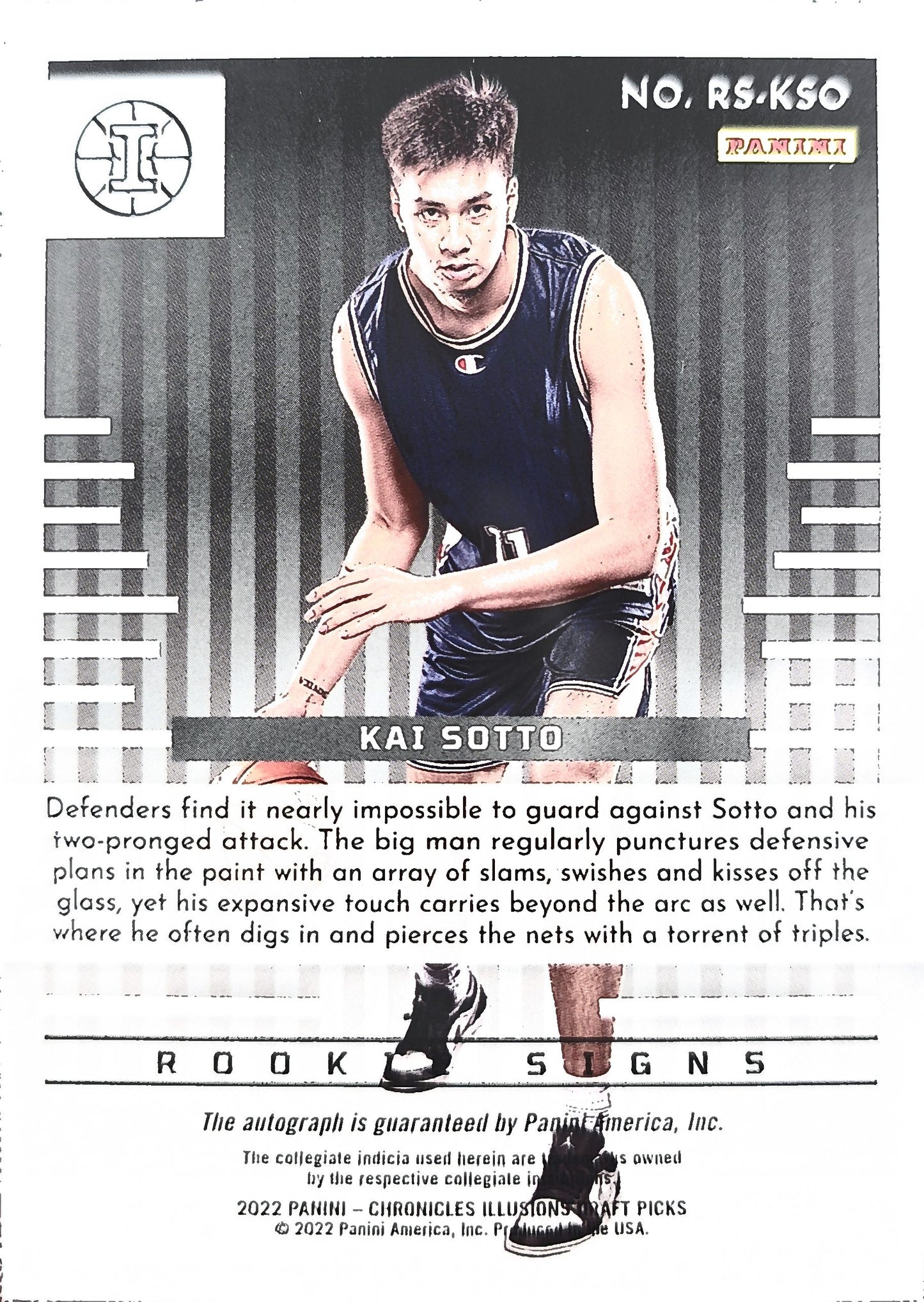 Kai Sotto 2022 Panini Chronicles Illusions Draft Picks Auto Rookie #RS-KSO