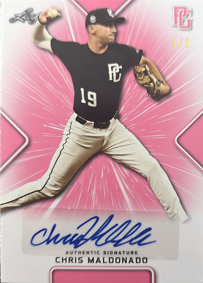 Chris Maldonado 2021 Leaf Perfect Game National Showcase Auto Pink 1/3 #BA-CM3