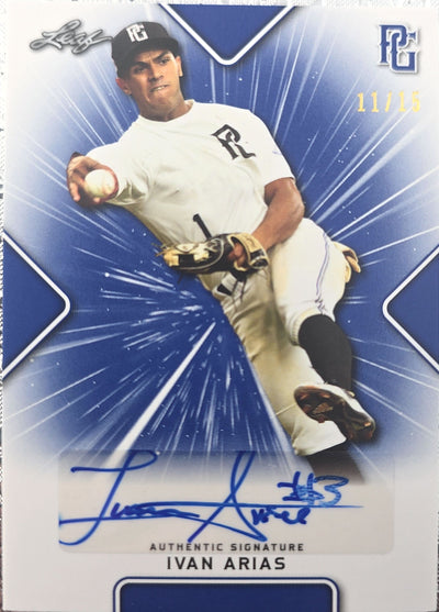 Ivan Arias 2021 Leaf Perfect Game National Showcase Auto Blue 11/15 #BA-IA2