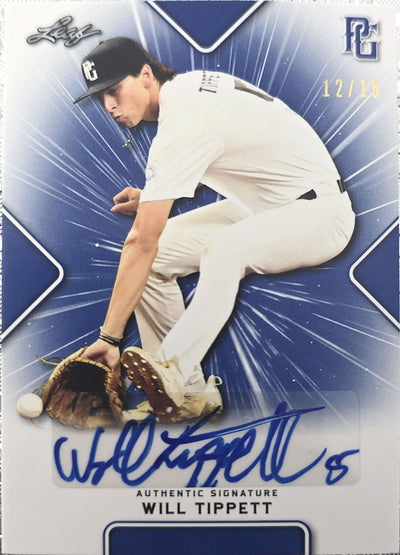 Will Tippett 2021 Leaf Perfect Game National Showcase Auto Blue 12/15 #BA-WT3
