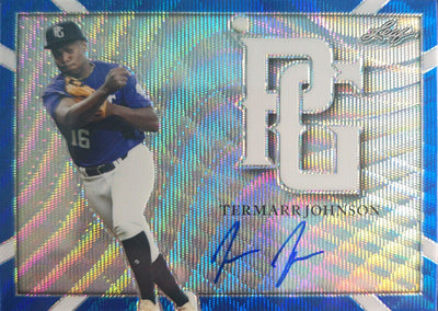 Temarr Johnson 2021 Leaf Perfect Game National Showcase Auto Blue 5/9 #BA-TJ1