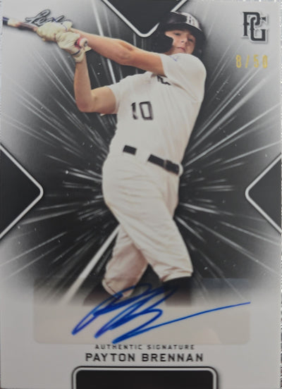 Payton Brennan 2021 Leaf Perfect Game National Showcase Auto Black 8/50 #BA-PB2