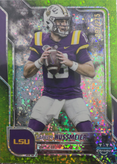 Garrett Nussmeier 2025 Bowman Chrome U Green Mini-Diamond /275 #189