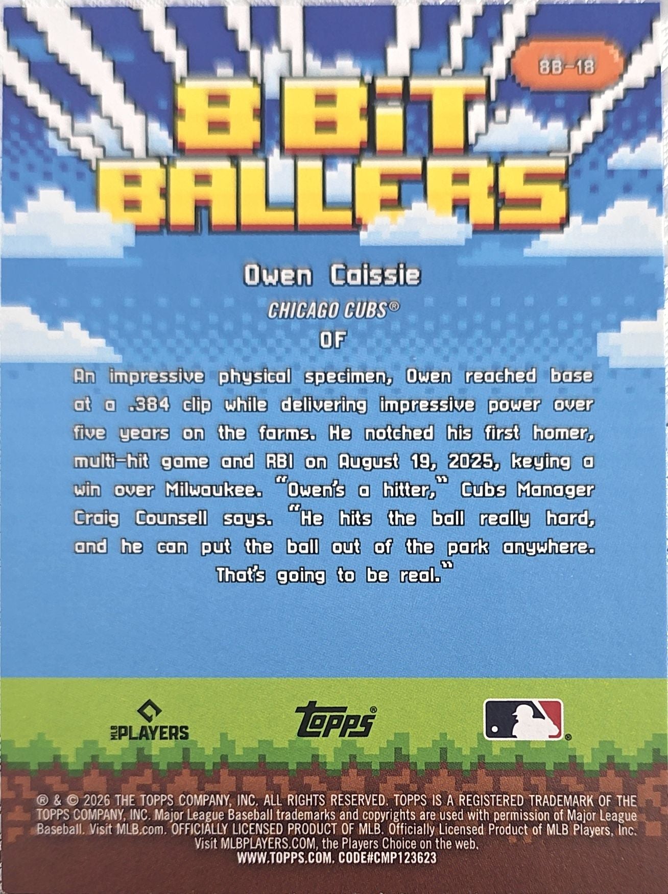 Owen Caissie 2026 Topps 8-Bit Baller Rookie #8B-18 (RC)