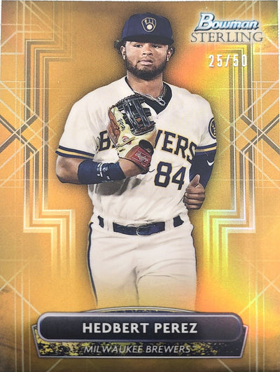 Hedbert Perez 2022 Bowman Sterling Prospects Gold 25/50 #BSP-54