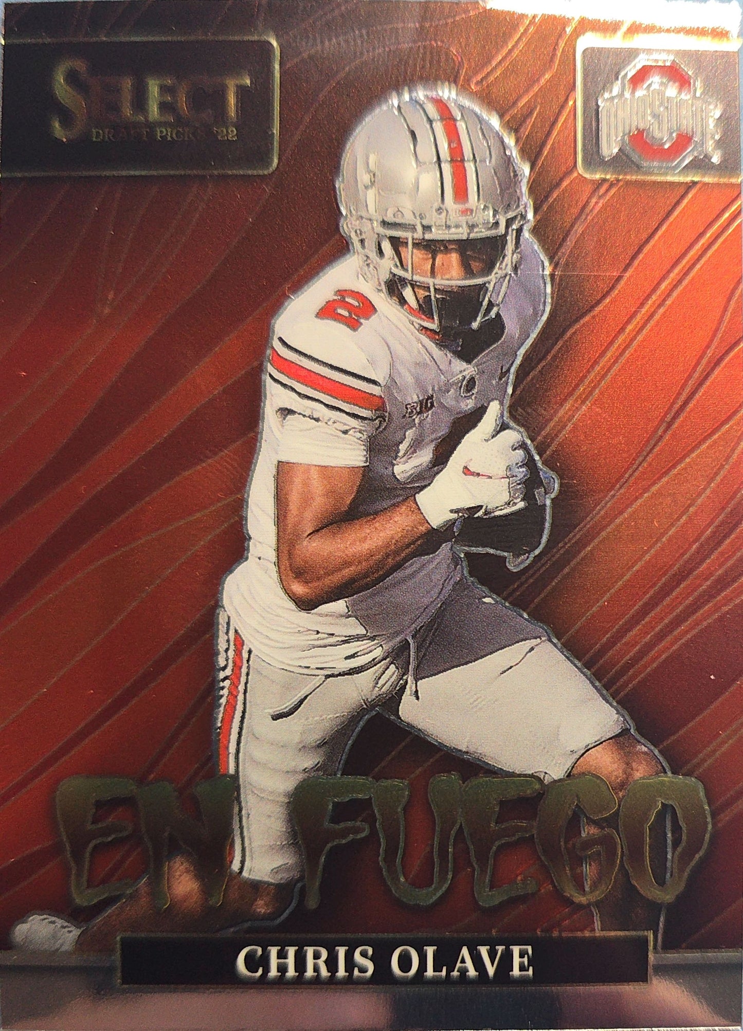 Chris Olave 2022 Panini Select Draft Picks En Fuego Silver #EN-CO