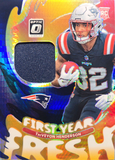 TreVeyon Henderson 2025 Panini Donruss Optic First-Year Fresh Blue Patch #FYFBH-THN