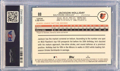 Jackson Holliday 2024 Topps Chrome Logofractor Edition Rookie #88 PSA 9 (RC)