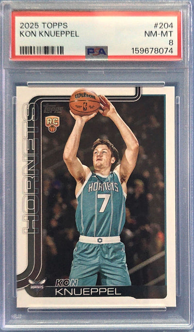 Kon Knueppel 2025 Topps Rookie #204 (RC) PSA 8