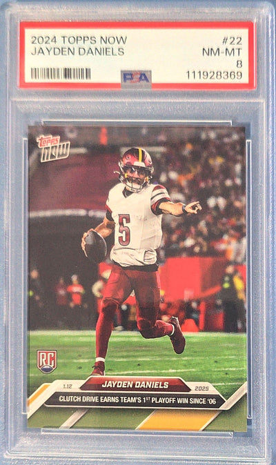 Jayden Daniels 2025 Topps Now Rookie #22 (RC) PSA 8 Cert x69