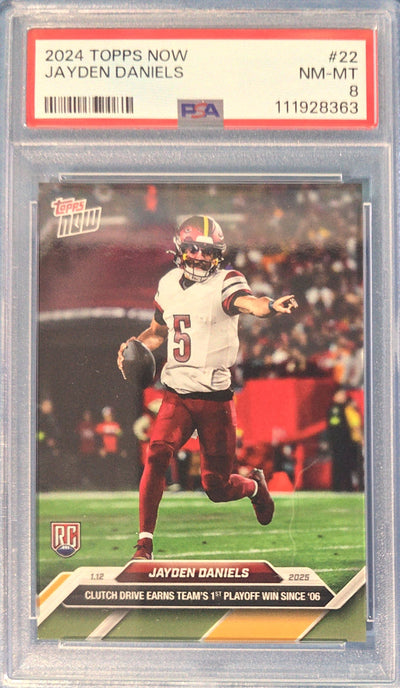 Jayden Daniels 2025 Topps Now Rookie #22 (RC) PSA 8 Cert x63