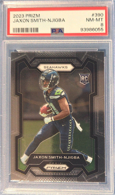 Jaxon Smith-Njigba 2023 Panini Prizm Rookie #390 (RC) PSA 8