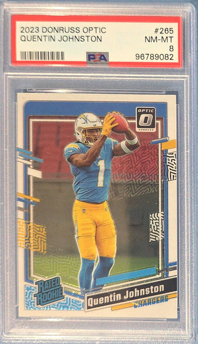Quentin Johnston 2023 Donruss Optic Rated Rookie #265 (RC) PSA 8
