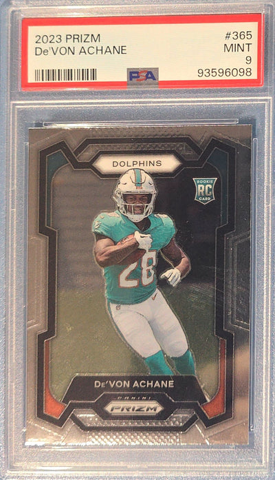 De'Von Achane 2023 Panini Prizm Rookie #365 (RC) PSA 9
