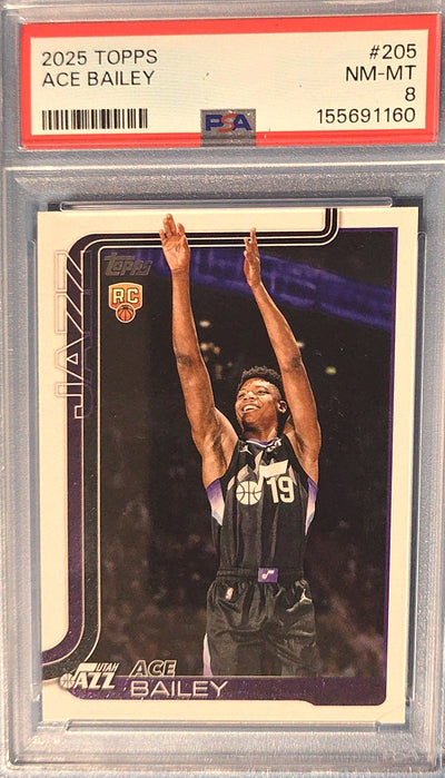 Ace Bailey 2025 Topps Rookie #205 (RC) PSA 8