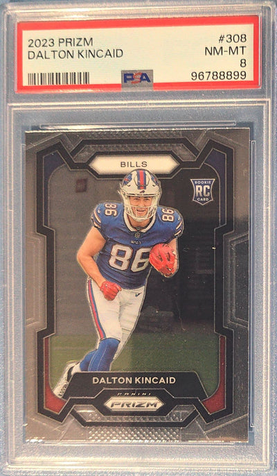 Dalton Kincaid 2023 Panini Prizm Rookie #308 (RC) PSA 8 Cert x99