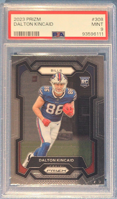 Dalton Kincaid 2023 Panini Prizm Rookie #308 (RC) PSA 9 cert x11