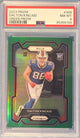 Dalton Kincaid 2023 Panini Prizm Green Prizm Rookie #308 (RC) PSA 8