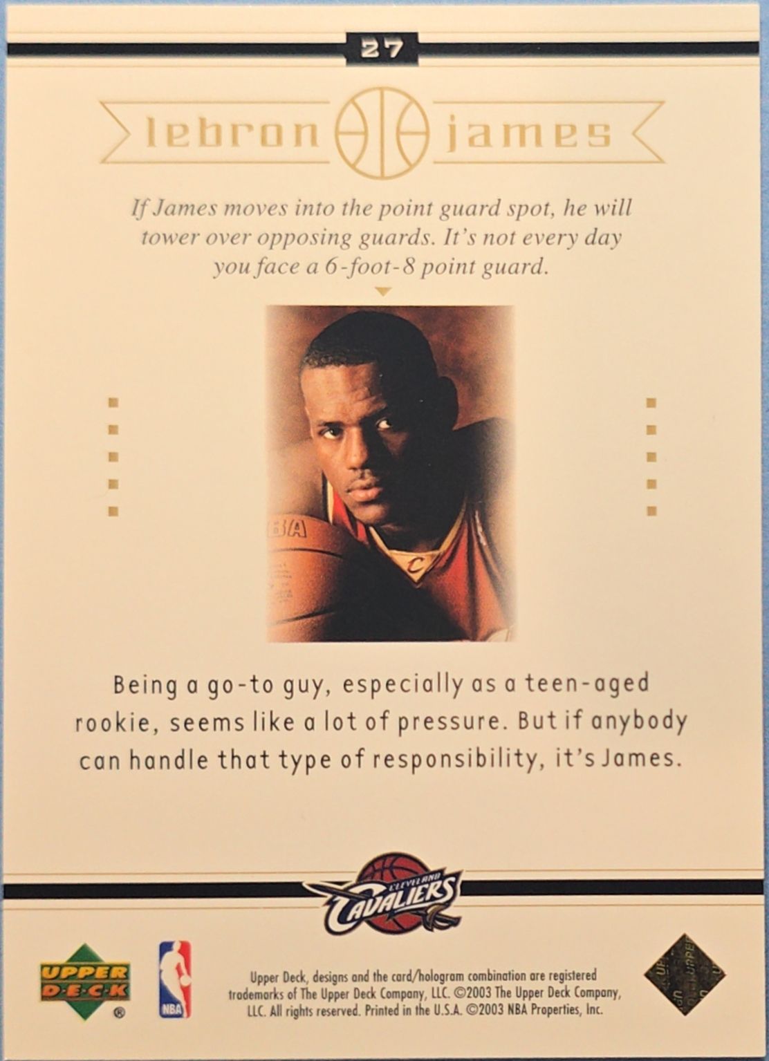 LeBron James 2003 Upper Deck #27