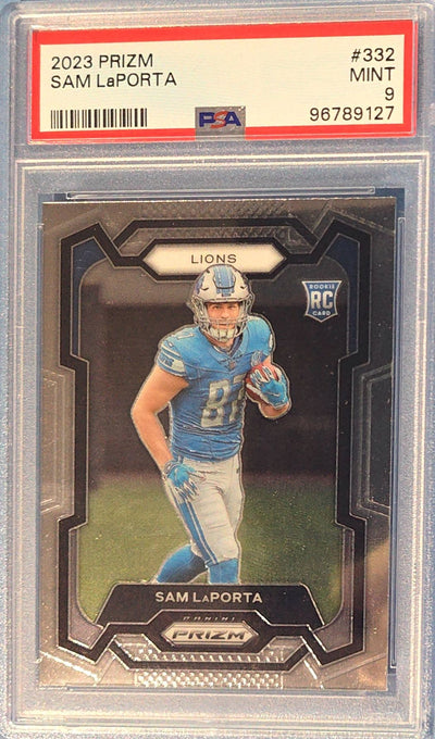 Sam LaPorta 2023 Panini Prizm Rookie #332 (RC) PSA 9