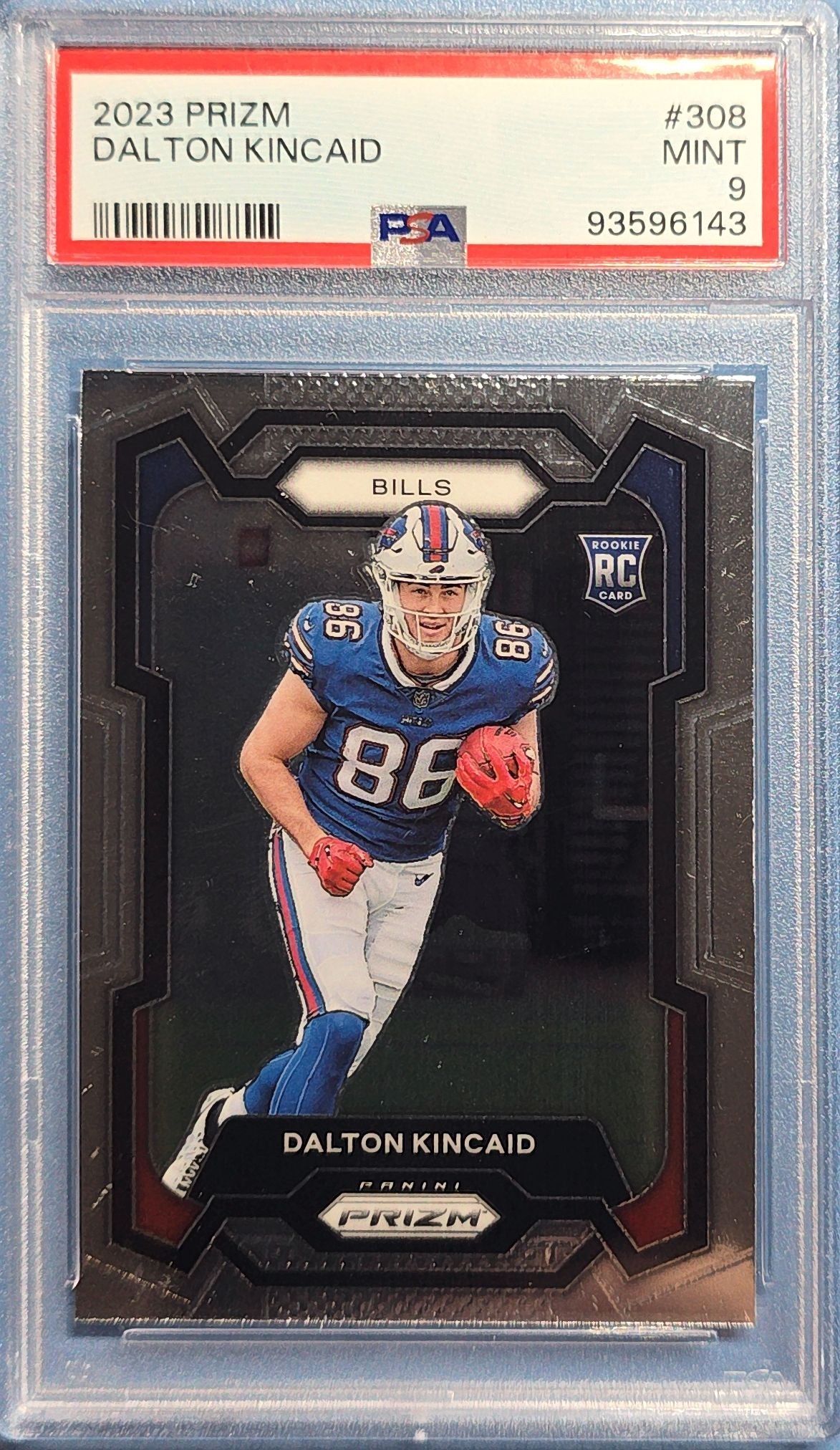Dalton Kincaid 2023 Panini Prizm Rookie #308 (RC) PSA 9 cert x43